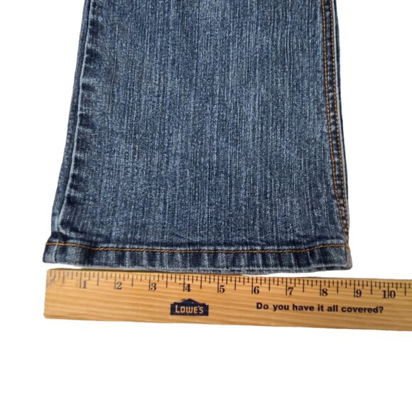 Southpole Jeans Womens 11 30x31 Medium Wash Metallic Spellout Bootcut Blue - Picture 13 of 14